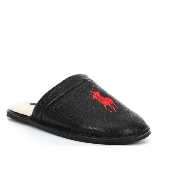 Polo Ralph Lauren Polo Irving Leather Logo Slippers - Picture 1 of 4